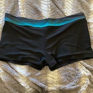 EUC Black & Blue Swim Shorts, Size XXXL (20” flat waist)